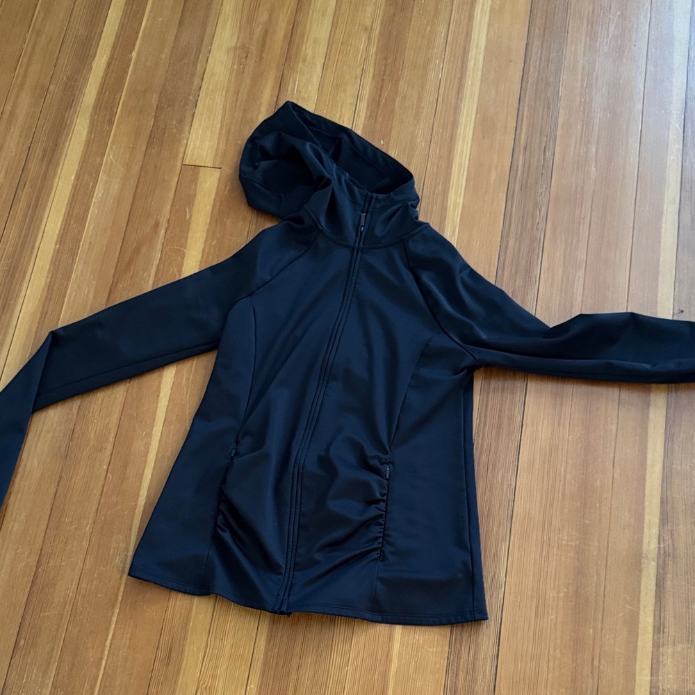 Women's Maternity Black Zip-up Jacket